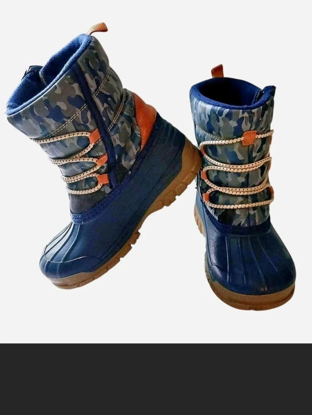 Osh Kosh B'gosh Boys Size 10 Duck Boots Blue Thermal Lined